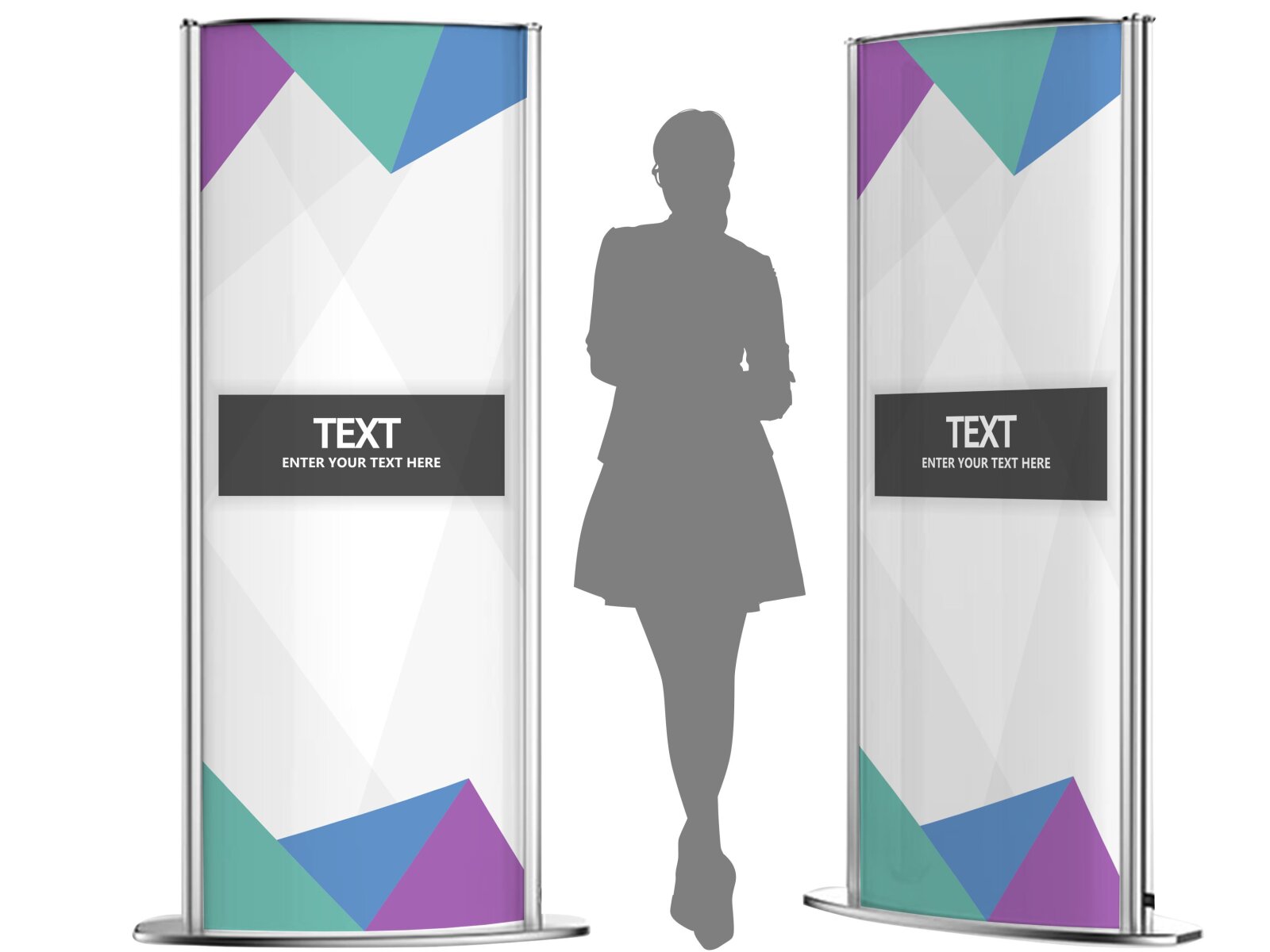 Totem in metallo curvo personalizzato